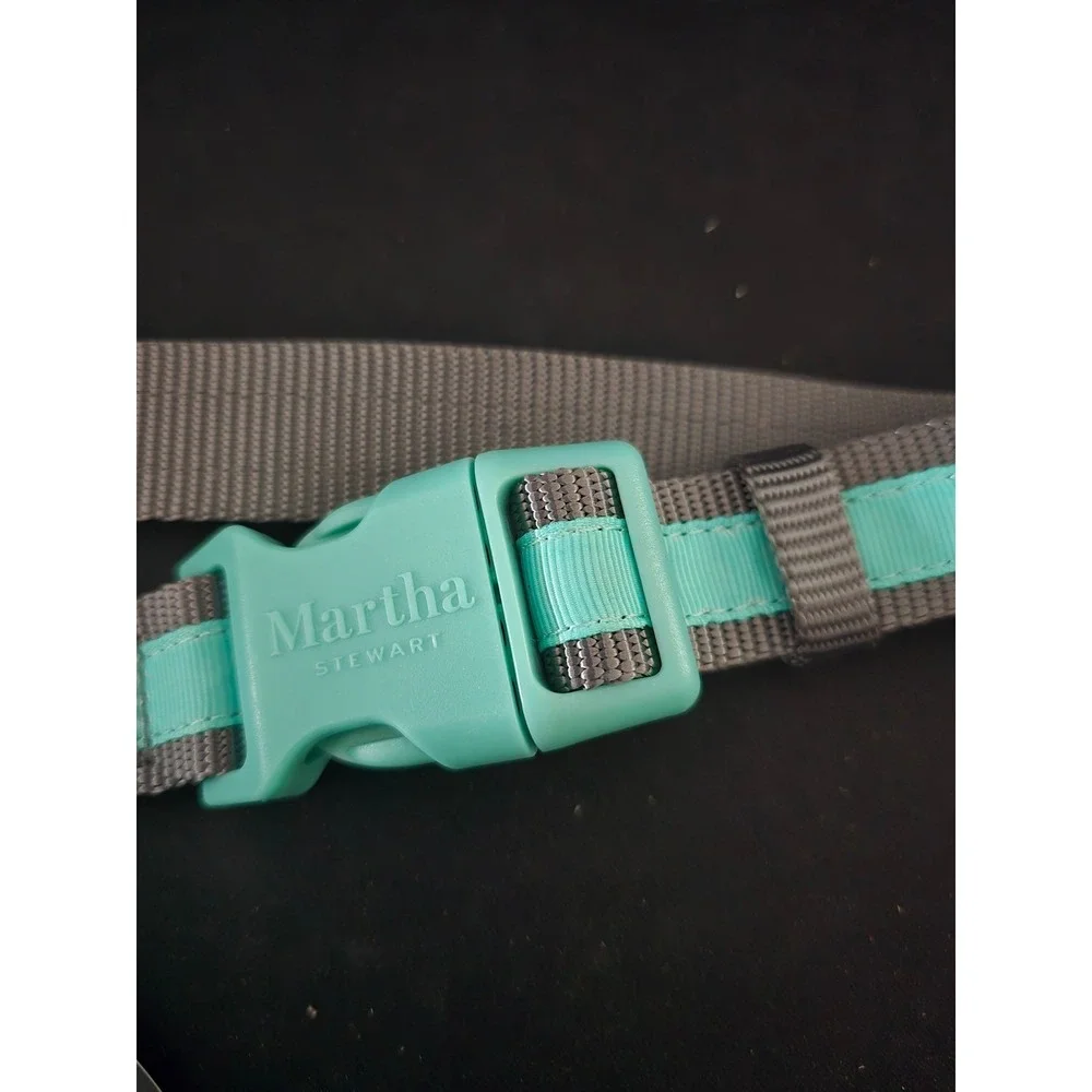 Martha Stewart‎ Gray & Mint Adjustable Nylon Large Dog Collar Size 20 (18-26in)